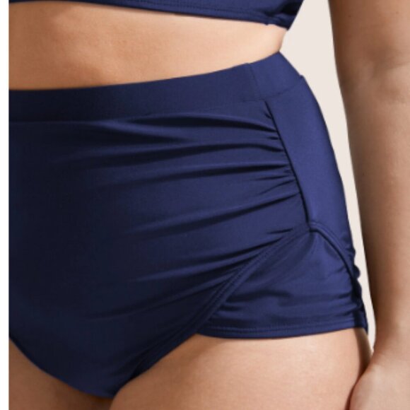 BloomChic Plain Patchwork Ruched Swim Bottom - Picture 4 of 5